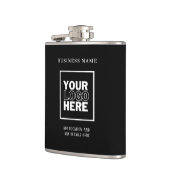 Aangepaste zakelijke Logo zwart-wit Heupfles (Links)