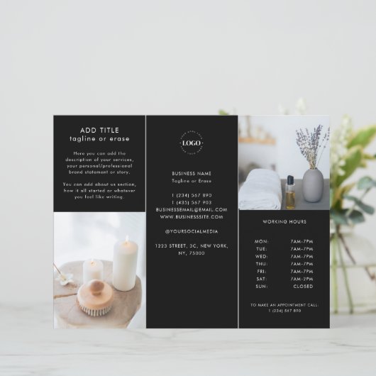 Aangepaste zakelijke Logo - zwarte drieledige broc (Staand voorkant)