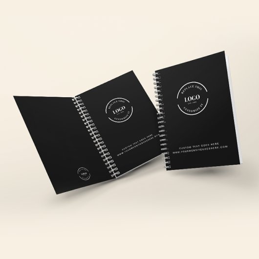 Aangepaste zakelijke logotekst Corporate Black Min Notitieboek
