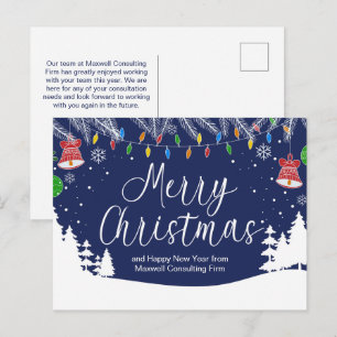 Aangepaste Zakelijke Prettig Kerstfeest Festive Bl Feestdagenkaart