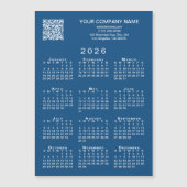 Aangepaste Zakelijke QR-code 2026 Kalender Blauwe  (Voorkant)