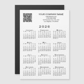 Aangepaste zakelijke QR-code 2026 kalender magneet (Voorkant / Achterkant)