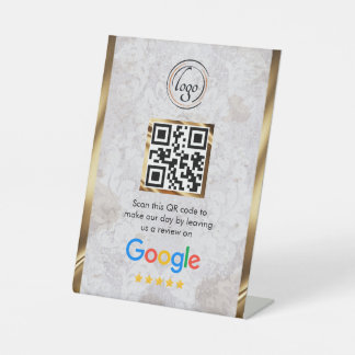Aangepaste zakelijke QR-code Google Review  Reclamebord Met Voetstuk