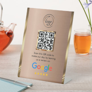Aangepaste zakelijke QR-code Google Review  Reclamebord Met Voetstuk
