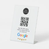 Aangepaste zakelijke QR-code Google Review Reclamebord Met Voetstuk (Voorkant)