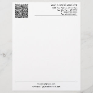 Aangepaste zakelijke QR-code Letterhead Ontwerp uw Briefhoofd