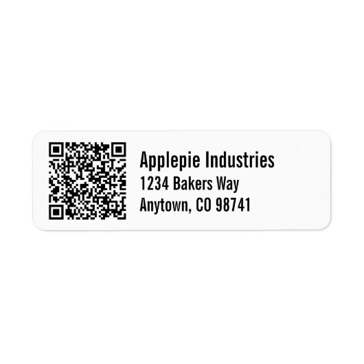 Aangepaste zakelijke QR-code met postadres Etiket (Voorkant)
