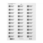 Aangepaste zakelijke QR-code met postadres Etiket (Full Sheet)