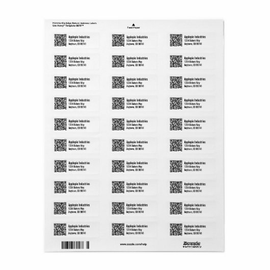 Aangepaste zakelijke QR-code met postadres Etiket (Full Sheet)