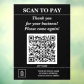 Aangepaste zakelijke QR-code mobiel betalen hier L Raamsticker (Vel 3)