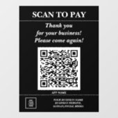 Aangepaste zakelijke QR-code Mobiel betalen hier L Raamsticker (Vel)
