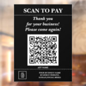 Aangepaste zakelijke QR-code mobiel betalen hier L Raamsticker (Vel 2)