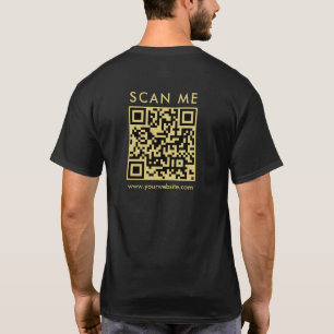 Aangepaste zakelijke QR-code Scan me Mannen achter T-shirt