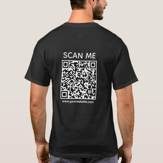 Aangepaste Zakelijke QR Code Scan Me T-shirt (Achterkant)