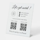 Aangepaste zakelijke QR-code, social media-bord Reclamebord Met Voetstuk (Voorkant)