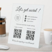 Aangepaste zakelijke QR-code, sociale mediateken Reclamebord Met Voetstuk (Insitu)