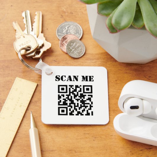 Aangepaste zakelijke QR-code voor speciale acties Sleutelhanger (Bureau)