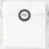 Aangepaste zakelijke ronde Logo zwart-wit Sticker (Tas)