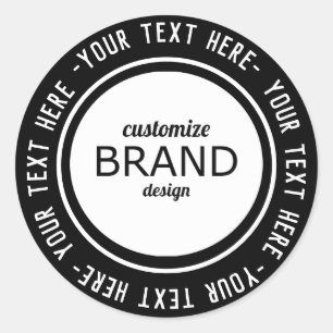 Aangepaste zakelijke ronde Logo zwart-wit Sticker