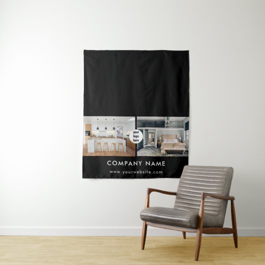 Aangepaste zakelijke tafelrenner banner onroerend wandkleed (In situ)