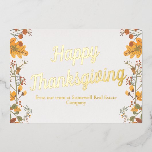 Aangepaste zakelijke Thanksgiving Cholisch afvalle Folie Feestdagenkaart (Voorkant)