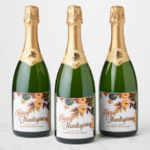 Aangepaste zakelijke Thanksgiving — mooie pompoen Sparkling Wijnetiket (Flessen)