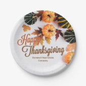 Aangepaste zakelijke Thanksgiving: prachtige Herfs Papieren Bordje (Voorkant)
