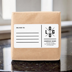 Aangepaste zakelijke verzendadres met logo etiket
