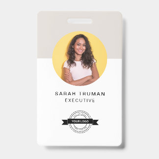 Aangepaste Zakelijke Werknemerskaart Minimalistisc Badge