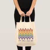 Aangepaste zakken voor Rainbow Chevron Pattern Tote Bag (Voorkant (product))