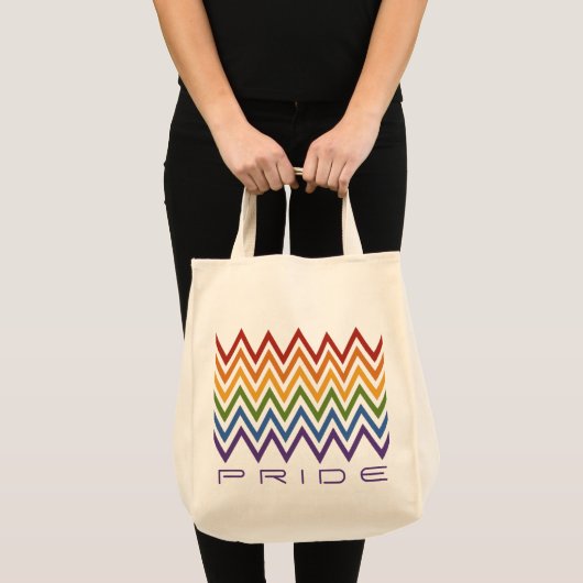 Aangepaste zakken voor Rainbow Chevron Pattern Tote Bag (Voorkant (product))