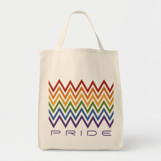 Aangepaste zakken voor Rainbow Chevron Pattern Tote Bag (Voorkant)