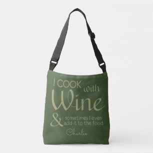 Aangepaste zakken voor wijncitaten crossbody tas