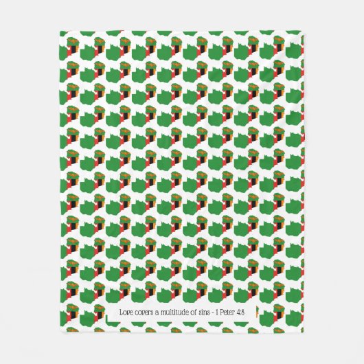 Aangepaste ZAMBIAANSE VLAG Fleece Deken (Voorkant)