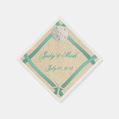 Aangepaste Zand Dollar Strand Bruiloft Papier Serv Servet (Hoek)