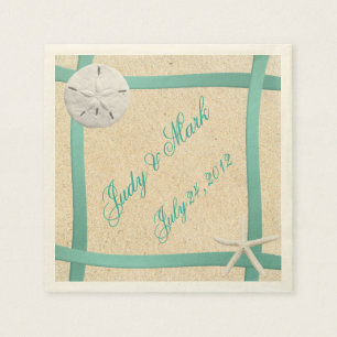 Aangepaste Zand Dollar Strand Bruiloft Papier Serv Servet