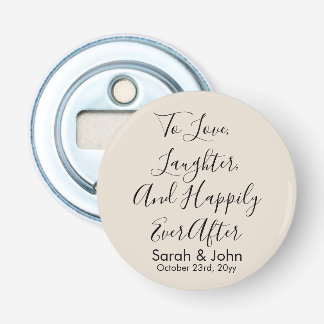 Aangepaste Zand Gepersonaliseerde Script Wedding R Button Flesopener
