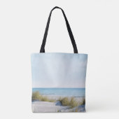 Aangepaste zandduinen en strand Canvas tas (Achterkant)