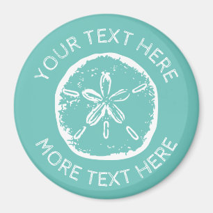 Aangepaste zandstrandschelp grote ronde koelkast magneet