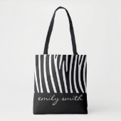 Aangepaste Zebra Pattern Canvas tas (Voorkant)