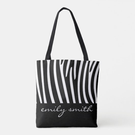 Aangepaste Zebra Pattern Canvas tas (Achterkant)