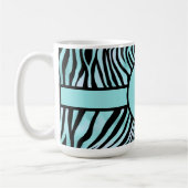 Aangepaste Zebra Print Black en Blauwgroen Turquoi Koffiemok (Links)