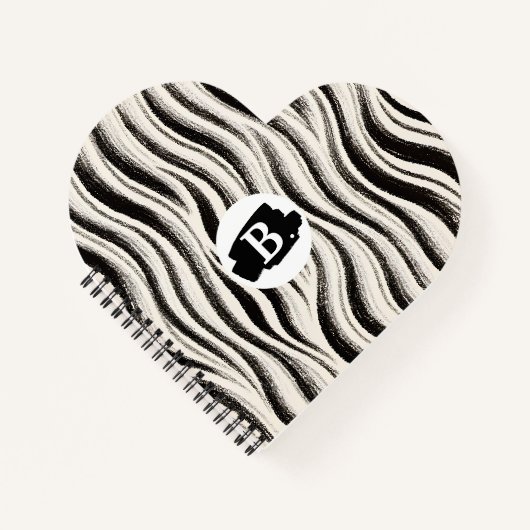 Aangepaste Zebra Stripe Hart Notitieboek (Voorkant)