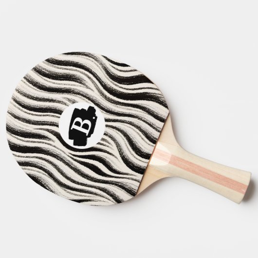 Aangepaste Zebra Stripe Ping Pong Paddle Tafeltennisbatje (Zijkant)