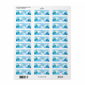 Aangepaste Zee Turtle Adresetiketten | Blauw & Gro Etiket (Full Sheet)