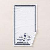 Aangepaste zeebadkamer Blauw-wit Bad Handdoek (Handdoek)