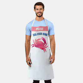 Aangepaste zeehond koning roze krab Grafische Chef Schort
