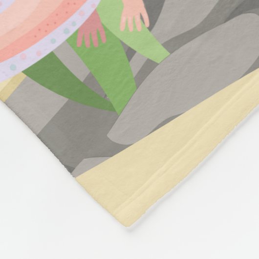 Aangepaste Zeemeermin en Axolotl Fleece Deken (Hoek)