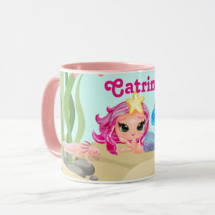 Aangepaste Zeemeermin en Axolotl Mok