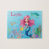 Aangepaste Zeemeermin Kindernaam Puzzel Legpuzzel (Horizontaal)